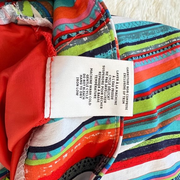 THree Dots Skort Womens Size 4 Multicolor Swing Y2K Stripe Pull On Skirt 13148 - Picture 10 of 11